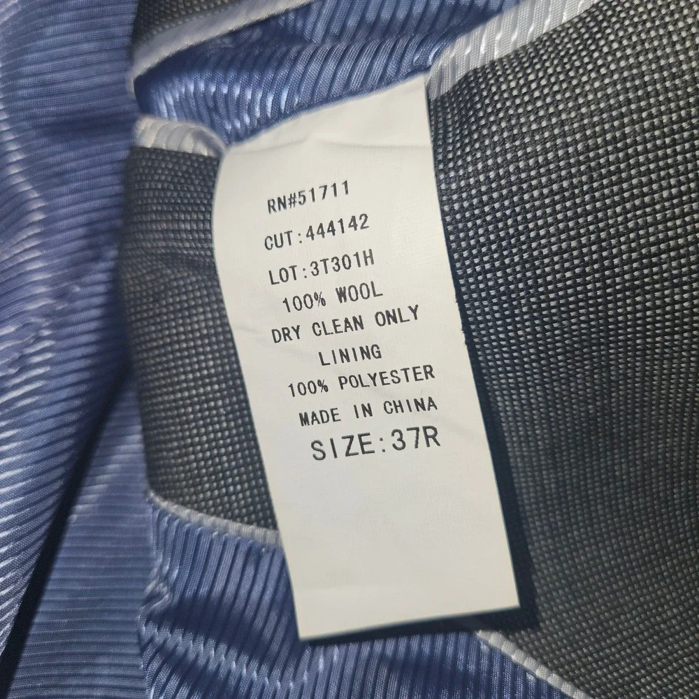 Oleg Cassini 3-Button Wool Blazer Sport Coat Gray Sharkskin Sz 37R